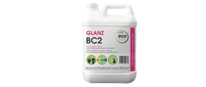 GLANZ BC2  5L ΟΞΙΝΟ ΚΑΘΑΡΙΣΤΙΚΟ ΧΩΡΩΝ ΥΓΙΕΙΝΗΣ ΑΛΑΤΩΝ HOTEL