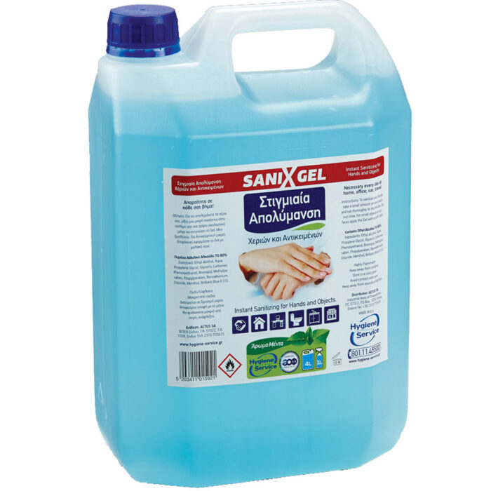 ΙΑΤΡΙΚΟ ΑΠΟΛΥΜΑΝΤΙΚΟ SANIX GEL 4L ΑΡΩΜΑ ΜΕΝΤΑ (ΕΓΚΡΙΣΗ ΕΟΦ)
