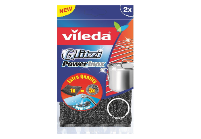 VILEDA ΣΥΡΜΑΤΙΝΟ ΣΦΟΥΓΓΑΡΙ ΚΟΥΖΙΝΑΣ  GLITZI EXTRA POWERINOX 2ΤΜΧ